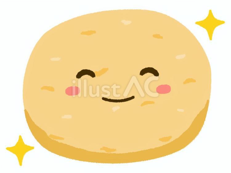 にっこり笑って輝くきな粉のおはぎのキャラ おはぎ,ぼたもち,きな粉のイラスト素材
