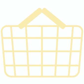 買い物かご（黄色） かご,買い物,ショッピング,黄色,バッグ,カバン,イラスト,素材,単品,シンプルのイラスト素材