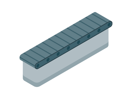 アイソメトリック_ベルトコンベア アイソメトリック,立体,アイソメ,斜め上,工場,機械,生産ライン,製造,コンベア,ベルトのイラスト素材