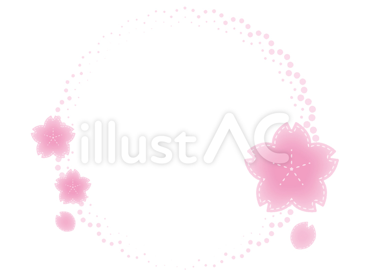 桜フレーム（円） 桜,フレーム,花びらのイラスト素材