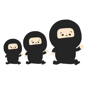 Illustration, ninja, cute, run, 