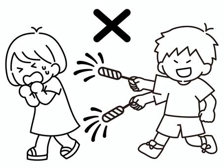 Dangerous uses of fireworks (line drawing), JPG, PNG and EPS Dangerous uses of fireworks (line drawing), fireworks, child, danger, JPG, PNG and EPS