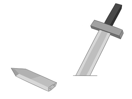 折れた剣のイラスト2 剣,破損,アニメ風,シンプル,手描きのイラスト素材