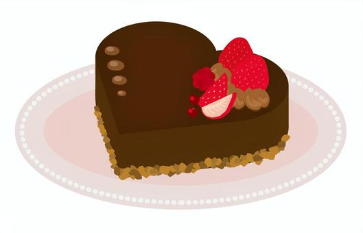 heart chocolate cake, , JPG, PNG and AI