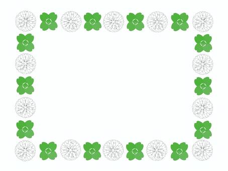 White clover four-leaf frame, trèfle blanc, quatre feuilles, trèfle, JPG, PNG and AI