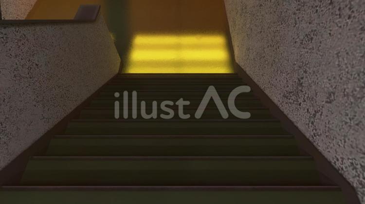 学校の階段　静寂の中の光 階段,光,3dのイラスト素材