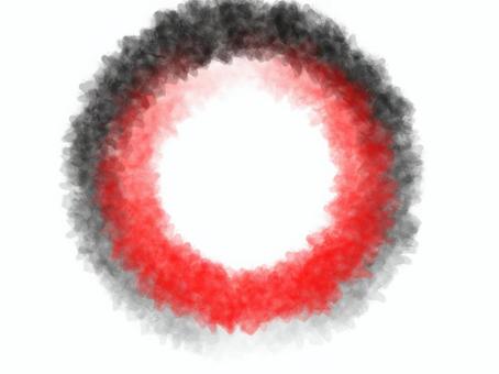 二重丸 二重丸,円,円環,図形,赤,黒,和風,シンプル,ザラザラのイラスト素材