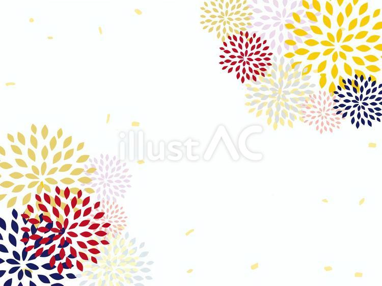 年賀状・お祝い　華背景（金箔付き） 年賀状,背景,バナーのイラスト素材