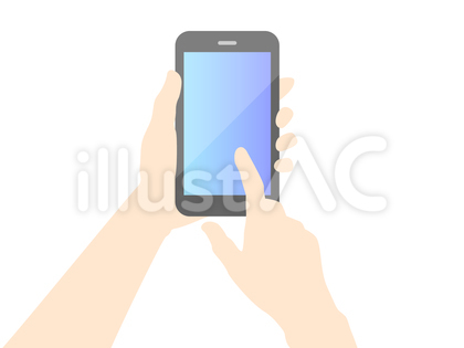 きれいな画面のスマホを操作する手