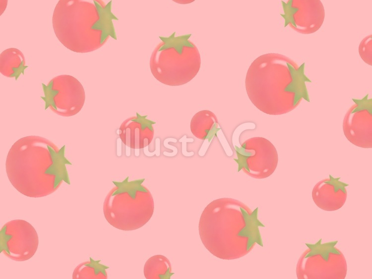 かわいい背景•野菜•トマト パターン,背景,水彩のイラスト素材