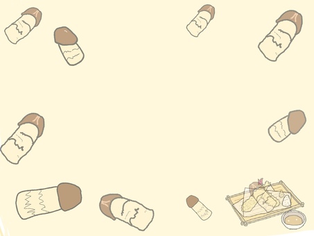 松茸の天ぷら キノコ,キャラクター,松茸,天ぷら,和食,揚げ物,料理,グルメ,食材,秋の味覚のイラスト素材