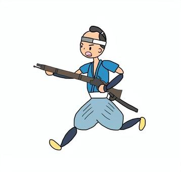 旧幕府軍の藩士 藩士,武士,侍,旧幕府軍,徳川幕府,江戸幕府,奥羽越列藩同盟,会津藩,庄内藩,明治維新のイラスト素材