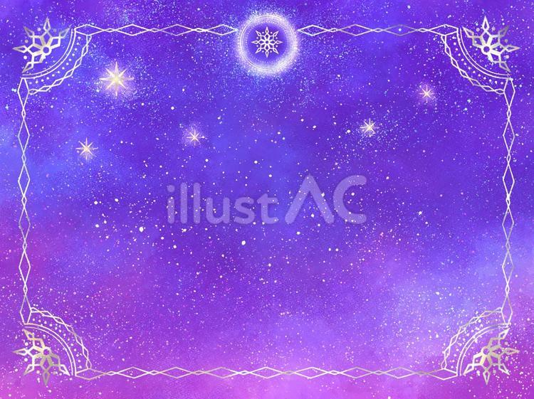 星影の庭【7】淡き光 ミュシャ風,装飾模様,星のイラスト素材