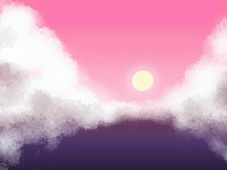 朝焼け 朝焼け,朝,空,自然,太陽,雲,夜明け,早朝,きれい,ピンクのイラスト素材