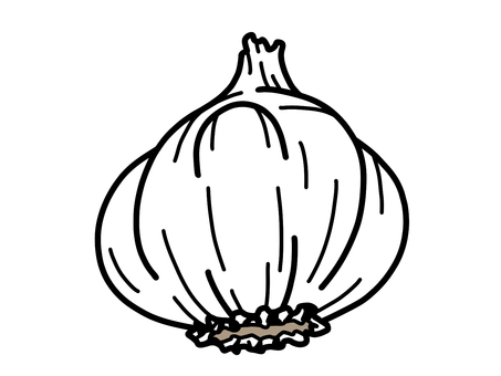 レトロポップなにんにく にんにく,ニンニク,ガーリック,大蒜,garlic,野菜,ベジタブル,食材,食品,食べ物のイラスト素材