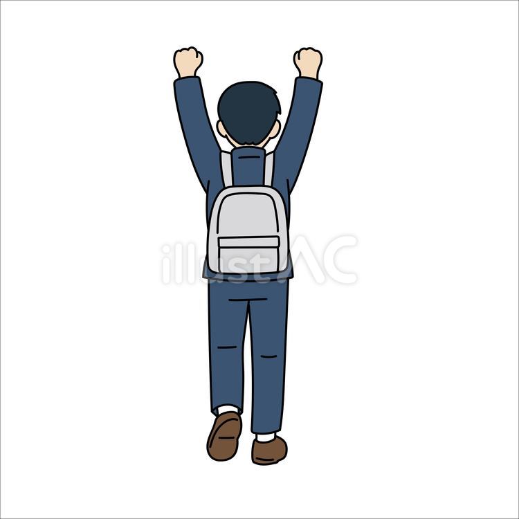 通学中の男子高校生の後ろ姿 後ろ姿,高校生,日本人のイラスト素材