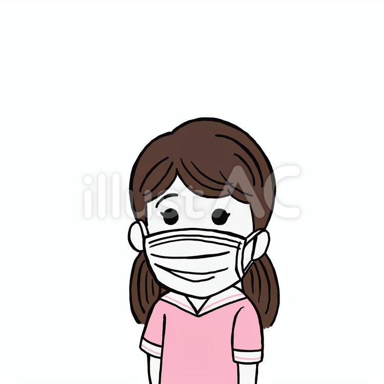 マスクをする女の子 女の子,マスク,感染症のイラスト素材