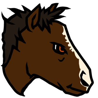 右横顔の長めな白斑のある茶色の馬C 白斑,馬,horse,ウマ,競馬,競走馬,名馬,四足歩行,尻尾,お馬さんのイラスト素材