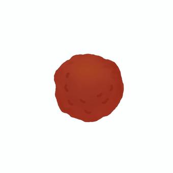 ミートボール(主線なし) ミートボール,肉だんご,食べ物,加工食品,お肉,１つ,単体,茶色,シンプル,かわいいのイラスト素材