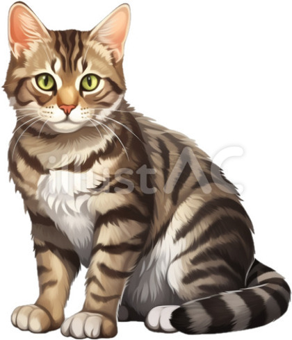 キジトラ柄の猫イラスト - No: 24048180｜無料イラスト・フリー