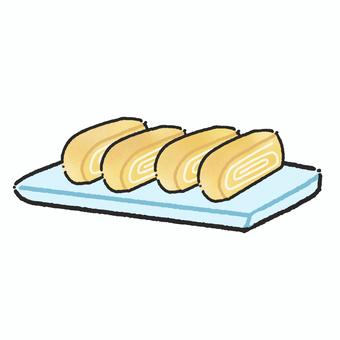 卵焼きのイラスト 卵焼き,卵,朝食,弁当,和食,調理,食卓,健康,だし巻き卵のイラスト素材