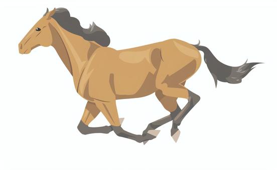 走るウマ（鹿毛）_5