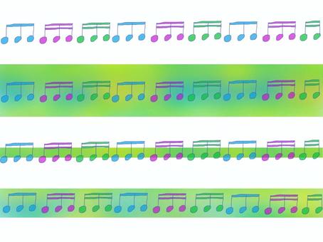 可愛い音符のシンプルなラインセット
