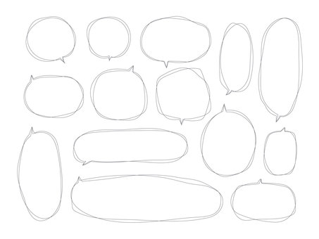 手描きの二重線の吹き出しセット 手描きの二重線の吹き出しセット 吹き出し,フレーム,手書き,二重,ベクター,二重線,セット,二重丸,枠,丸のイラスト素材