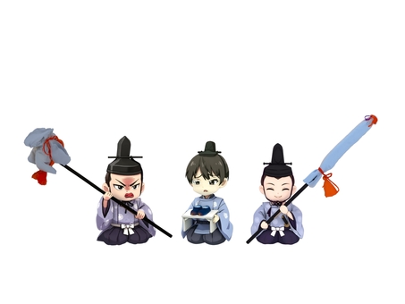 ひな祭りの雛壇に飾る仕丁のお人形 仕丁,人形,ひな祭り,飾り,春,イベントのイラスト素材