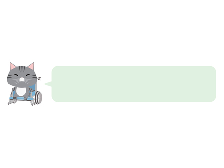 車椅子_猫 車椅子,猫,さばとら,動物,かわいい,医療,吹き出しのイラスト素材