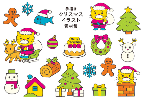 插图, 圣诞节, 圣诞老人, 雪人, 