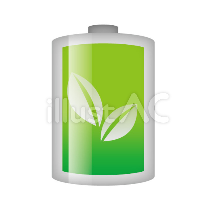 乾電池 乾電池,電池,葉のイラスト素材