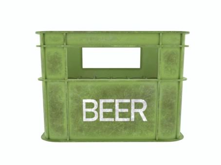 緑色の汚れたビールケース ビールケース,ケース,ビール箱,入れ物,3d,cg,緑,汚れのイラスト素材