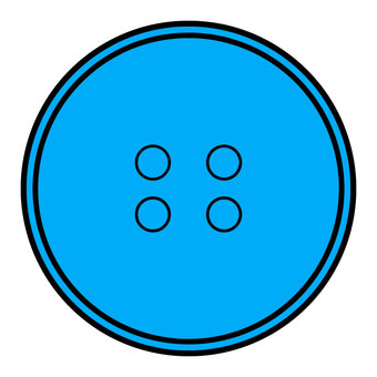 青いボタン ボタン,アイコン,手芸,穴,黒,４つ穴,四つ穴釦,シャツボタン,丸,正円のイラスト素材