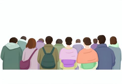 人々の後ろ姿 人々の後ろ姿 人,後ろ,順番のイラスト素材