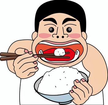 食欲男性 食欲,ごはん,食べる,白米,箸,茶碗,主食,炊き立て,男性のイラスト素材