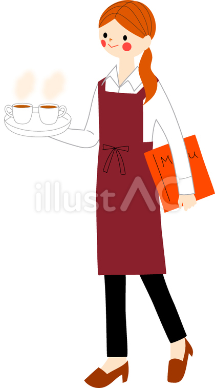 カフェ 店員の女性