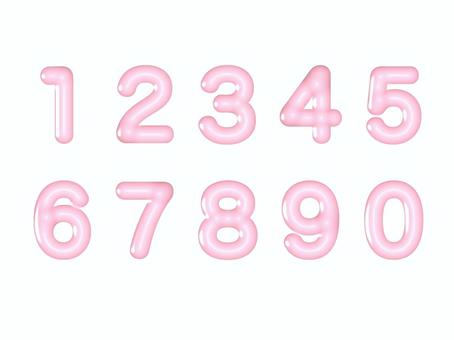 ぷっくり数字 数字,ぷっくり,つやつや,艶感,ピンク,かわいい,文字,デコレーション,フリー素材のイラスト素材