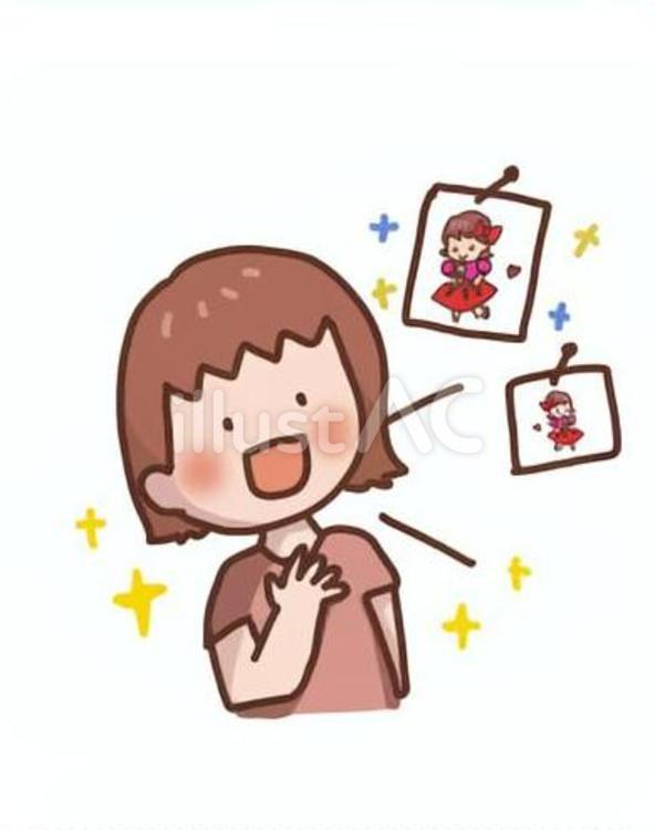 目標について繰り返し語る、かわいい女の子 目標,女の子,発表のイラスト素材