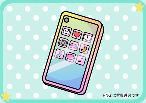 かわいい持ち物シリーズ【スマホ】 スマホ,アイコン,グラデーション,携帯電話,持ち物のイラスト素材
