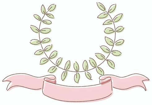 Illustration, ribbon, venison, leaf, 