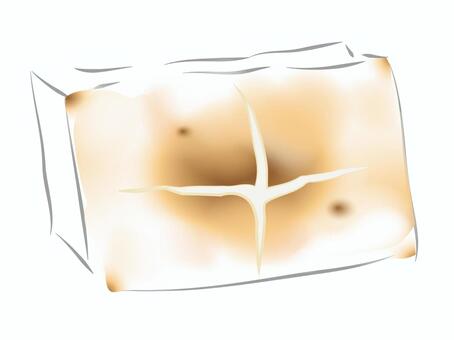 焼き餅　切り餅 焼き餅,切り餅,角餅,餅,お餅,雑煮,正月,年始,冬,線画のイラスト素材