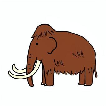 マンモスのイメージ マンモス,絶滅,動物,かわいい,シンプル,デフォルメ,ゆるい,手描き,手書き,イラストのイラスト素材