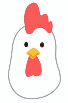 微笑んだ表情のにわとりの顔 鶏,顔,にわとり,鳥,チキン,酉,雄鶏,酉年,十二支,干支のイラスト素材