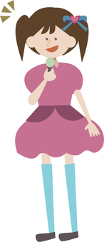 人物　職業　アイドル 推し活,アイドル,職業,芸能人,人物,女性,仕事,ビジネス,ツインテールのイラスト素材