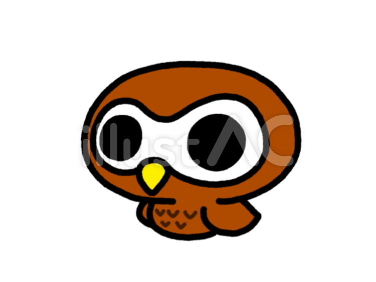 ふくろう　茶 ふくろう,鳥類,フクロウのイラスト素材
