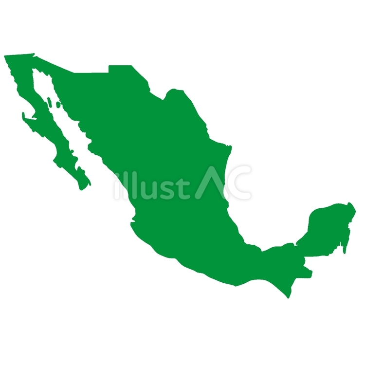 メキシコの地図の形 メキシコ,北アメリカ大陸,国のイラスト素材