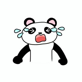 大泣きするパンダ パンダ,動物,キャラ,ポップ,かわいい,泣く,悔しい,悲しい,孤独,淋しいのイラスト素材