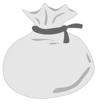 袋 袋,収納,ゴミ袋,縛る,白黒のイラスト素材
