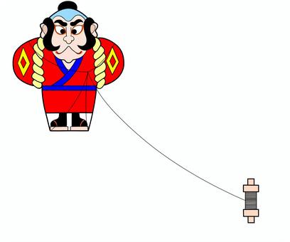 凧揚げのイラスト 凧揚げ,凧,正月,冬,風物詩,縁起物,年賀状,一月,新年,伝統のイラスト素材